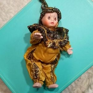 Collectible Porcelain Clown,  8"
